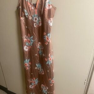 INC International Concepts Floral Chemise - Brown and Blue